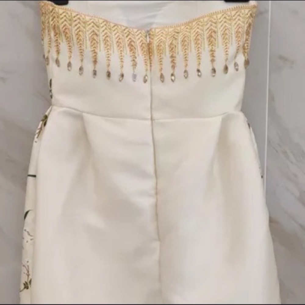 Żü Designer Botanics Runway Embroidered Midi Dress Embroidered Crystal Dress - Picture 8 of 10